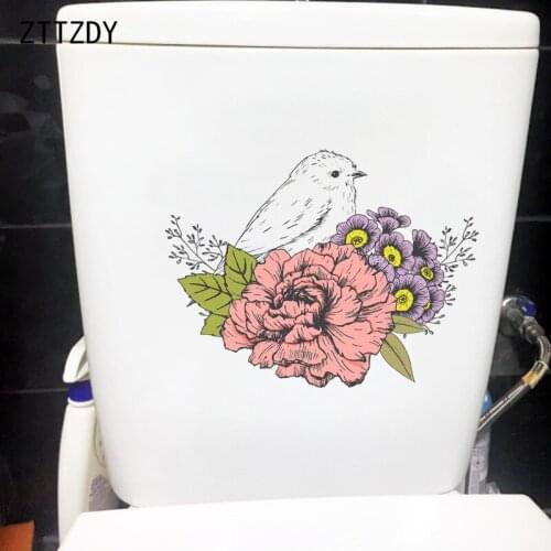 ZTTZDY 26.5×20.1CM Classical Flowers Art Wall Decoration Accessories Home Bathroom Toilet Stickers T2-1412