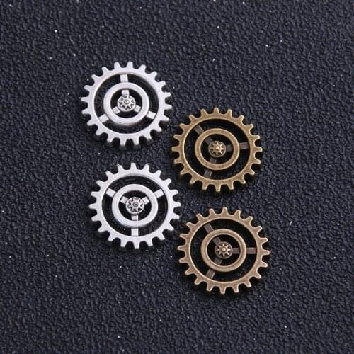 10pcs/lot 18mm Antique Bronze Color Wholesale Charm Antique Alloy Thick Gear Charm Gear Jewelry Pendant