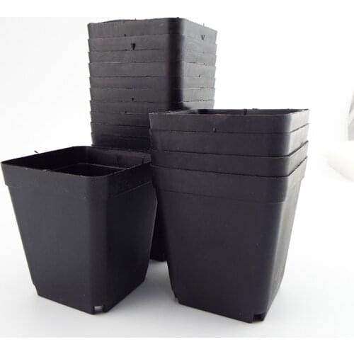 10pcs/lot 7cm gardening Plastic Black Color Flower Pots Planters Creative Small Square for Succulent plants vegetable