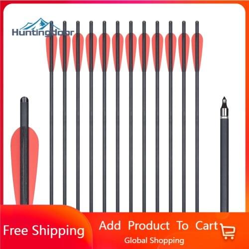 12PCS Carbon Crossbow Bolts 20'' OD 8.8mm Moon Nock Hunting Crossbow Arrows Outdoor Games Mixed Carbon Arrow for Shooting Game