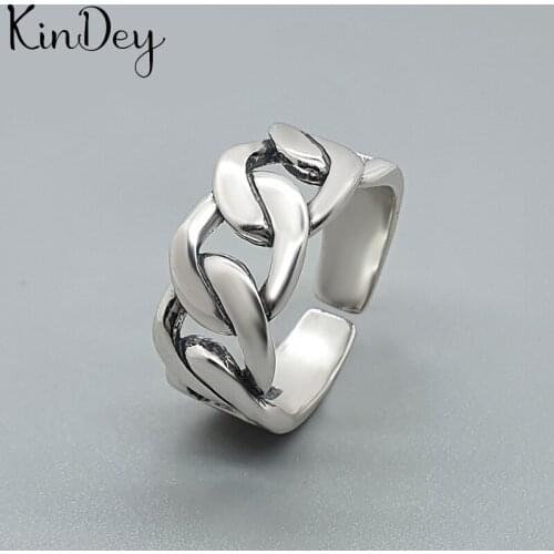 2021 New Charm Boho Hollow Chains Rings For Women Lover Wedding Bridal Valentines Gifts Men Open Retro Antique Rings