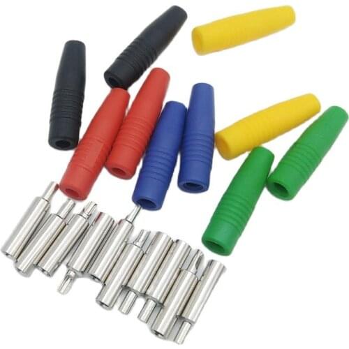 Copper 4mm banana female connector 4mm silicone insulated banana female jack socket plug connector 10pcs