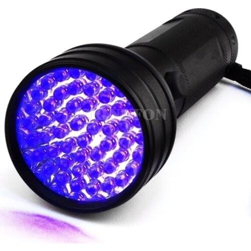 50pcs/lot 51 UV LED Scorpion Detector Hunter Finder Ultra Violet Blacklight Flashlight Torch Light Lamp AA 395nm 5W