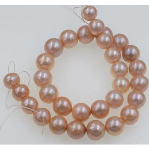 Freshwater pearl pink near round 11-14mm loose beads nature beads for making jewelry necklace 14inch FPPJ wholesale