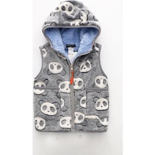 Children wear thick clip on both sides boys and girls warm plush cotton vests in winter