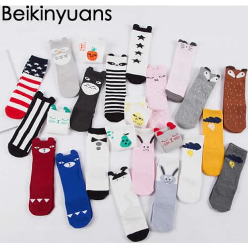 Kids Fox Socks children Knee High fox socks Cartoon Brand Designer style Baby Girl Children Kawaii Sock fox unisex