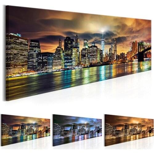 Diy Diamond Painting City Night View Diamond Painting Full SquareRound Rhinestones Diamant Embroidery Buildings LandscapeZP-1135