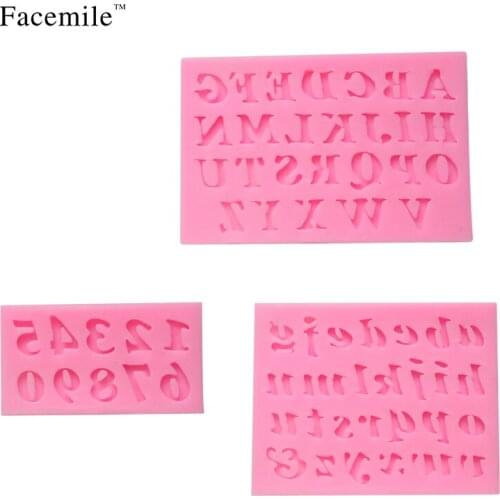 Facemile 3PCS Alphabet Number Letter Character Fondant Cake Decorating Set Icing Lace Mold Biscuit Cake Cookie Decoration Tool