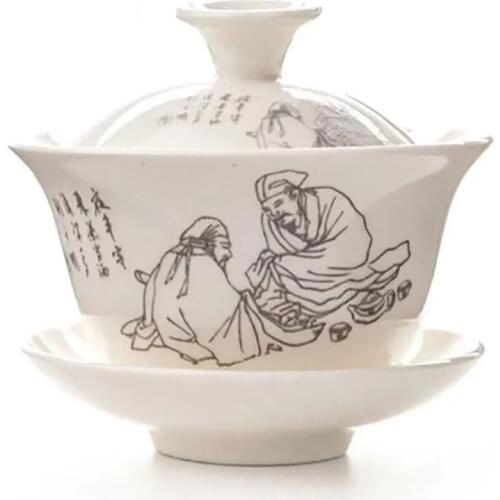Porcelain Gaiwan Chinese Bone China Kettle Kung Fu Teaware