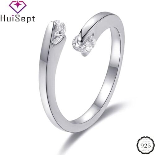 HuiSept Women's Silver Rings