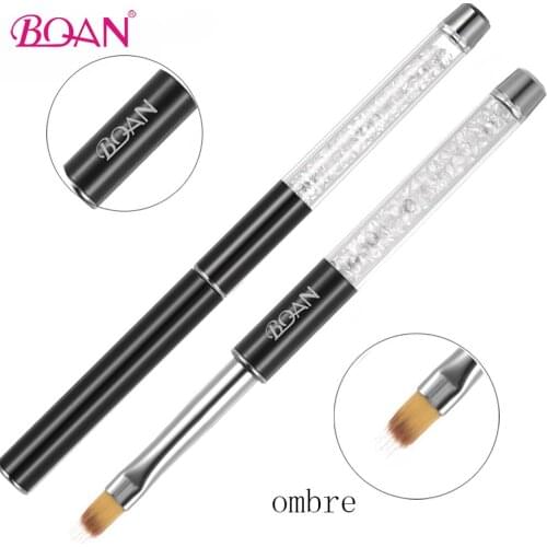 BQAN Nail Ombre Brush Nail Art Painting Pen Brush Rhinestone Crystal Handle UV Gel Polish Gradient Color Acrylic Drawing Pen