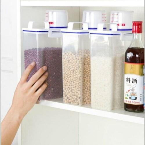 2.3L Storage Box High Quality Plastic Cereal Dispenser Storage Box Kitchen Food Cereal Grain Rice Containers Nice 2019