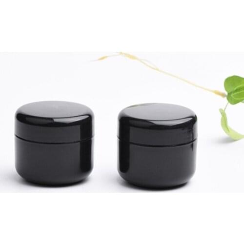 1000pcs Empty cosmetic containers 50g black PET plastic cosmetic jars with clear inner PP cover for hand/face cream mask