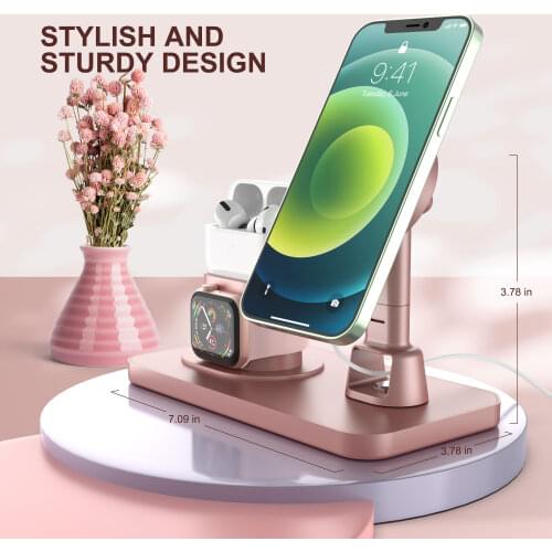 3 in 1 Magnetic Wireless Charger For MagSafe Fast Charging Station Iphone 12 Mini Pro Max For Watch Airpods Chargers Stand Dock