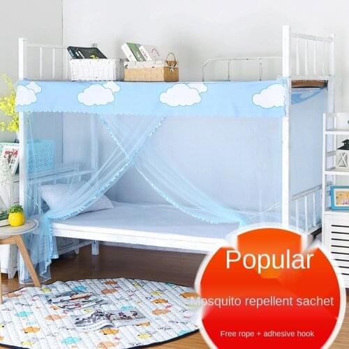 College Student Dormitory Bedroom Bunk Bunk Mosquito Net Single Bed Book Zipper Mosquito Net