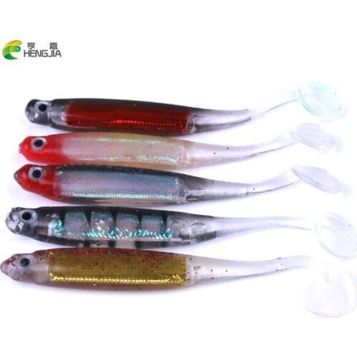 HENGJIA Soft Lure 10pcs/lot 110mm for Fishing Shad Fishing Worm Swimbaits Jig Head Soft Lure Fly Fishing Bait Fishing Lures