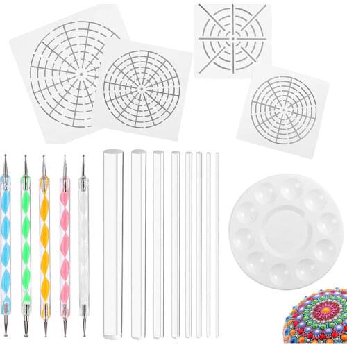 18Pcs/set DIY Mandala Dotting Tools Set For Painting Rocks Dot Kit Rock Stone Painting Pen Polka Dot Art Tool Template Cosmetic