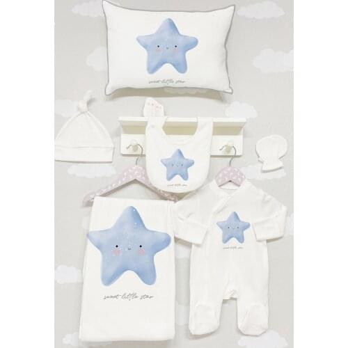 Organic 5 Piece Jacquard Hospital Output-Pure Baby Series Baby Set Lux 100 Cotton High Quality