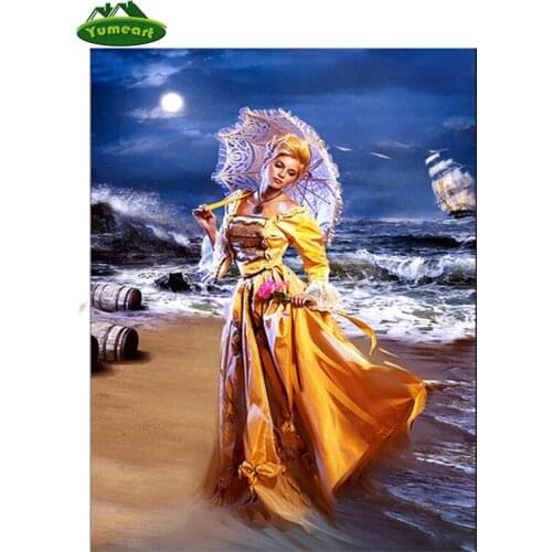 Beautiful Woman Unfinished Diy 5D Cross Stitch Full Diamond Mosaic Embroidery Home Decor Crystal Diamond Painting