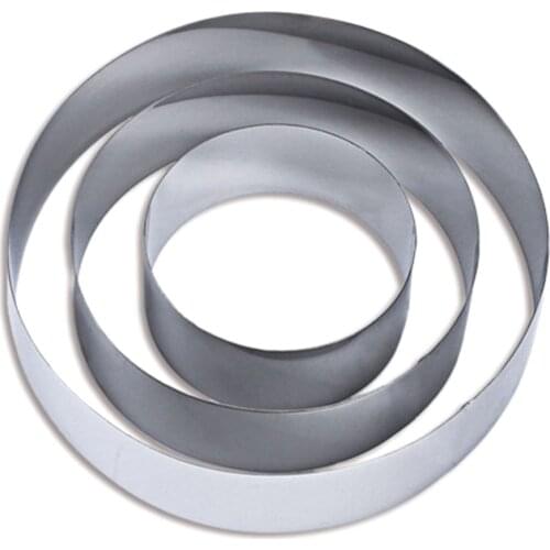 Lovely 3pcs Stainless Steel Cookie Cutter Big Round Shape Cookie Mold Fondant Jelly Cake Mousse FBE2