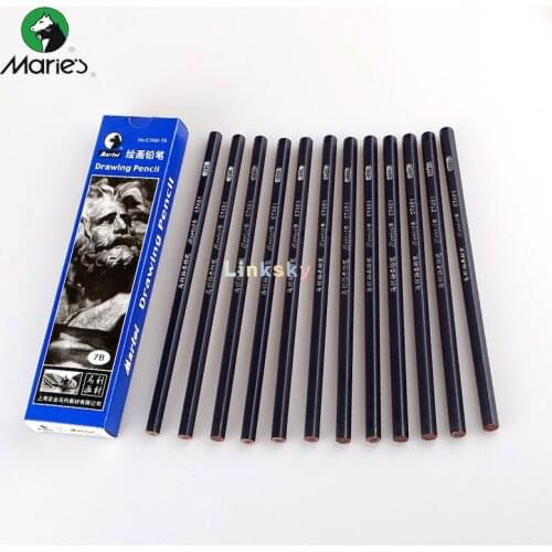 Maries Professional Sketch Pencil Drawing HB 2H B 2B 3B 4B 5B 6B 7B 8B 10B 12B 14B Soft Medium Hard Charcoal school Stationery