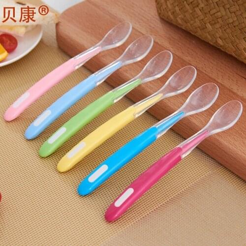 Direct Feeding ruan chi Wholesale Infants Silicone Safe Soft Spoon Baby Soft Head Spoon