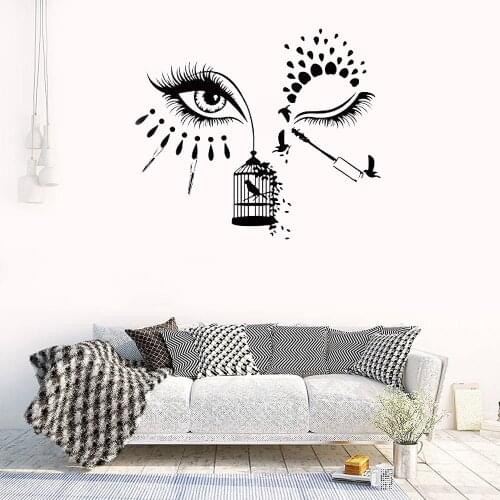 Eyelashes lashes Wall Decal home decoration accessories Beautiful Girl Make Up Vinyl Wall Stickers Decoration Unique HY01