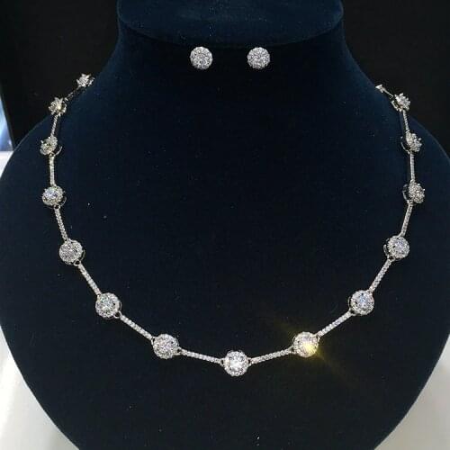 Luxury Classic White Gold Color AAA+ CZ Stone Jewelry Sets Wedding Bridal Dress Accessories for girls women GLN0312/GLE4826Y