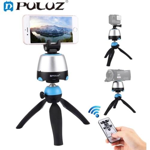 PULUZ Photography Tripod 360° Rotating Panoramic Head with Remote Controller For iPhone Smartphone DSLR GoPro Cameras