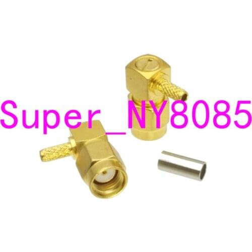 RP-SMA male jack right angle crimp RG174 RG316 LMR100 Cable RF connector