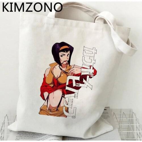 Cowboy Bebop shopping bag recycle bag canvas tote bolsas de tela shopper bag bolsas ecologicas bolsa compra sacola woven grab