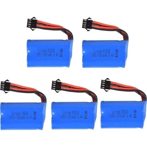 1-5pcs wltoys 18628 18629 18428 18429 1/18 high speed RC truck battery 6.4v 800mah Li-ion battery /USB charger