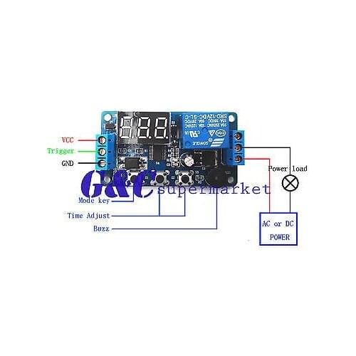 12V Programmable mer relay module Delay mer Control Switch with LED diy electronics