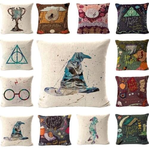 45X45CM Movie&TV Hot Sale Harried Cushion Peach Skin Fabric Flame Goblet Deathly Potters Hallows Home Decor Pillow Case Gift