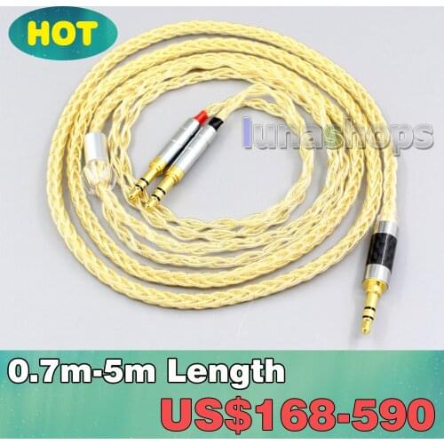 8 Core 99% Pure Silver + Gold Plated Headphone Cable For Focal Clear Elear Elex Elegia Stellia LN006994