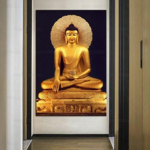 Abstract Religion Buddha Statue Wall Art Posters Print Painting On Canvas Zen Buddha Portrait Picture Home Decor For Living Room