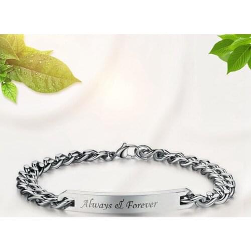 Stainless Steel Letter Bracelet for Couples Always Forever Relationship Matching Lover Couples Bracelet Bangle Best Friend Gift