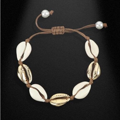 Fashion Women Anklets Bracelet Woven Shell Conch Rope Barefoot Bracelets Bangles Leg Ankle Chain Foot Jewelry Best Friend Gift