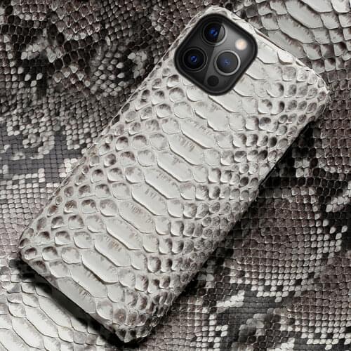 Genuine Python Leather Phone Case For iPhone 12 Pro Max 12 Mini 11 Pro Max X XS Max XR 5 6 6s 7 8 Plus SE 2020 Snakeskin Cover