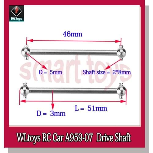 A959 Transmission Shaft A959-07 Drive Shaft Dog Bone for Wltoys A959 RC Car Parts