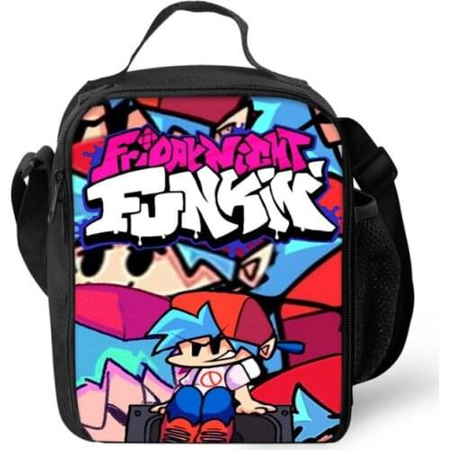 3D Printing Friday night Funkin Kids Lunch Bag for Children Lunch Box Student Food Pouch Boys Messenger Bag