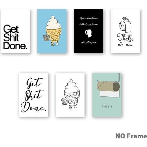 Canvas Painting Print Modern Poster Bathroom Wall Decor Toilet Sign Popart Prints Home Art Picture Decoration Contemporary