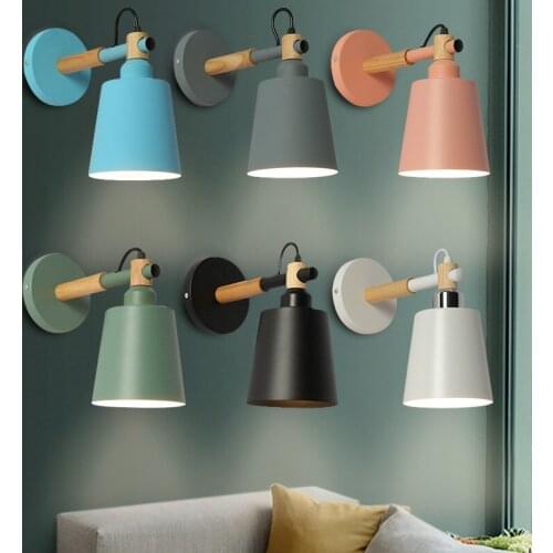 Loft crystal wall lights nordic decoration home blue wall light wood led living room bedroom aisle lampara pared wall lamp