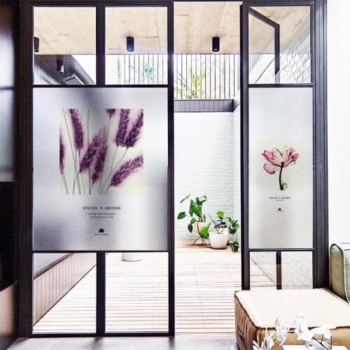 Custom Size Static Cling Window Film Lavender Decorative Private Frosted Glass Sticker For Bedroom Bathroom Kitchen Living Room