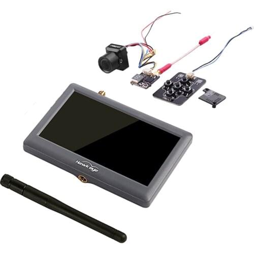 Hawkeye FPV Kit 5.8G Camera with Video Transmitter and 4.3 Inch FPV Monitor Receiver Combo for RC Car Racing Drone FPV System