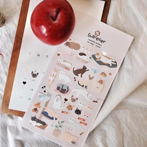 Korea Sonia Scrapbooking High Quality Sticker Meow Stationery DIY Craft Decoration Home Supplies Suatelier Stickers