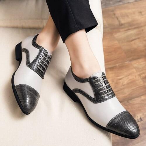 Patchwork Unique Men Oxford PU Leather Shoes ZSAUAN Penny Loafers Party Wedding Club Solemn Events Shoes Chaussures parfaites