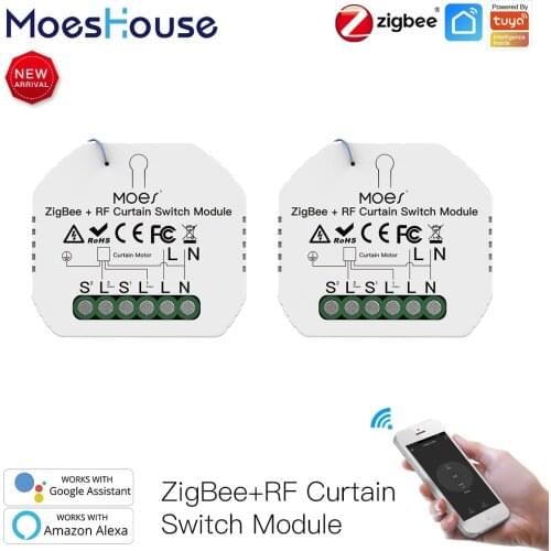 MoesHouse ZigBee DIY Window blinds curtain module Switch Module Motorized Roller Blinds Motor 2MQTT Tuya Alexa Google Home