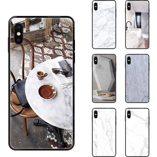 For Huawei Honor Mate Play V10 View 10 20 20X 30 Lite Pro Y3 Y5 Y9 Nova 3 3i Pro White Marble Vintage Black Soft TPU Cell Phone