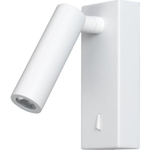 Agese Wall Mounted Reading Light Sconces Lamp Bedside Headboard Bedroom Books Matt White 3W CREE LED Input 110-240V AC Hardwired